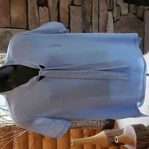 BLUE CREPE CHIFFON women's blouse